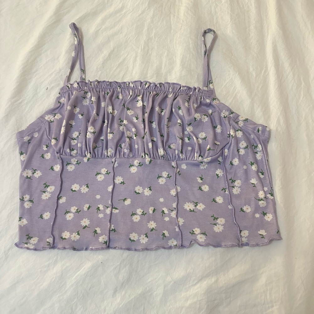 Purple and floral cami top